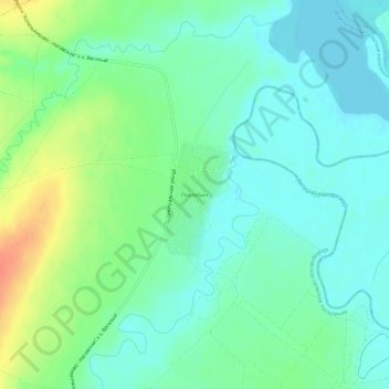 Topografische kaart Pokhlebin, hoogte, reliëf
