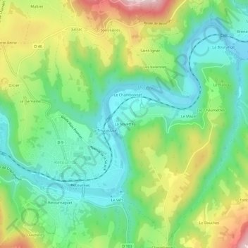 Topografische kaart La Navette, hoogte, reliëf