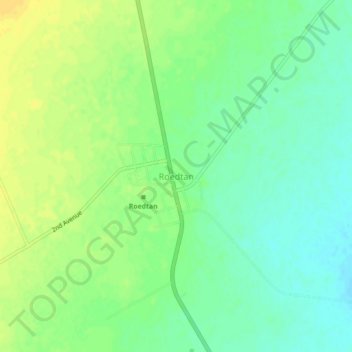 Topografische kaart Roedtan, hoogte, reliëf