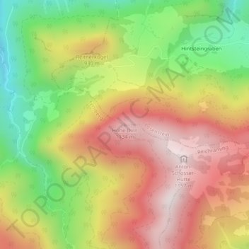 Topografische kaart Hohe Dirn, hoogte, reliëf
