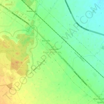 Topografische kaart Borgo Incoronata, hoogte, reliëf