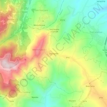 Topografische kaart San Egidio, hoogte, reliëf