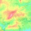 Topografische kaart Le Melleret, hoogte, reliëf