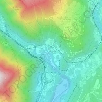 Topografische kaart Aicha - Aica, hoogte, reliëf