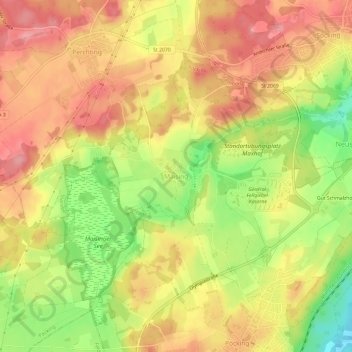 Topografische kaart Maising, hoogte, reliëf