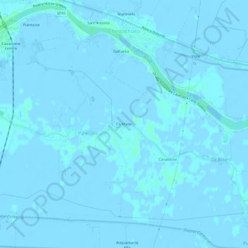Topografische kaart Cà Matte, hoogte, reliëf