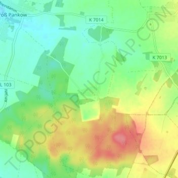 Topografische kaart Luggendorf, hoogte, reliëf