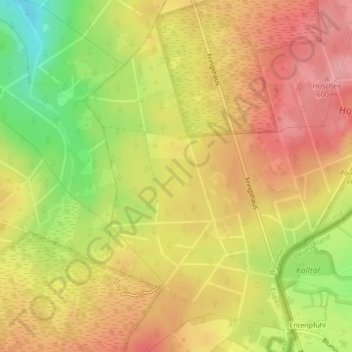 Topografische kaart Rosfeld, hoogte, reliëf