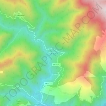 Topografische kaart Sanvitul, hoogte, reliëf