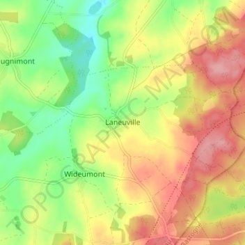 Topografische kaart Laneuville, hoogte, reliëf