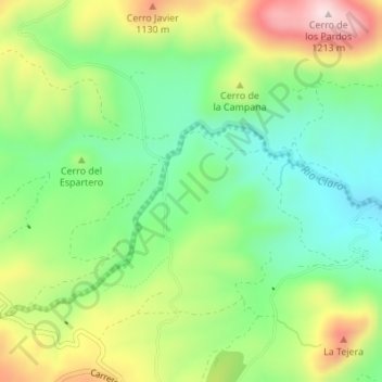 Topografische kaart El Abiar, hoogte, reliëf