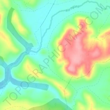 Topografische kaart El Cerrejón, hoogte, reliëf