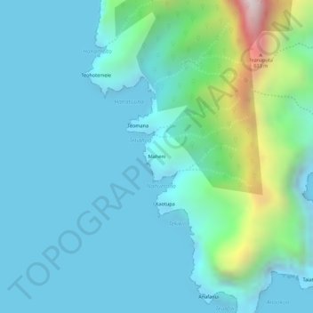 Topografische kaart Maheni, hoogte, reliëf