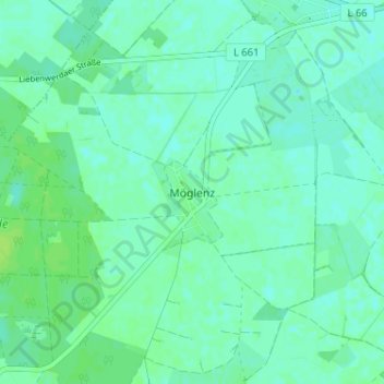 Topografische kaart Möglenz, hoogte, reliëf
