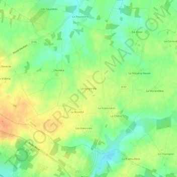 Topografische kaart La Douce Vie, hoogte, reliëf