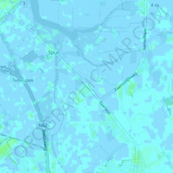 Topografische kaart Magrette, hoogte, reliëf