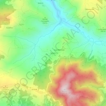 Topografische kaart Ceriato, hoogte, reliëf
