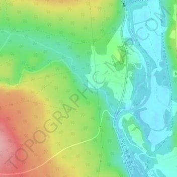 Topografische kaart Dunbar Falls, hoogte, reliëf