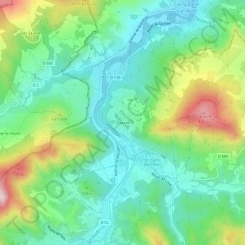 Topografische kaart L'Espinet, hoogte, reliëf