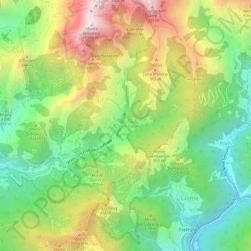 Topografische kaart Colonnata, hoogte, reliëf