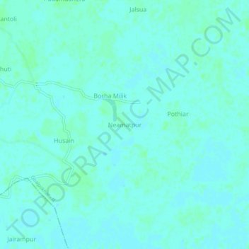 Topografische kaart Neamatpur, hoogte, reliëf