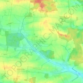 Topografische kaart Kammerberg, hoogte, reliëf