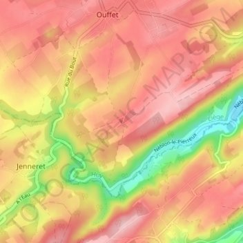 Topografische kaart Himbe, hoogte, reliëf