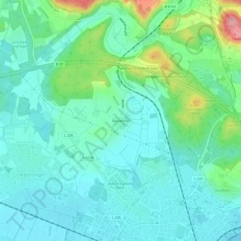 Topografische kaart Reutehöfe, hoogte, reliëf