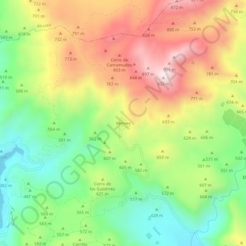 Topografische kaart Hirmes, hoogte, reliëf