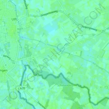 Topografische kaart Voorst, hoogte, reliëf