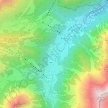 Topografische kaart Brand, hoogte, reliëf