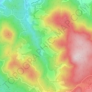 Topografische kaart Fayot, hoogte, reliëf