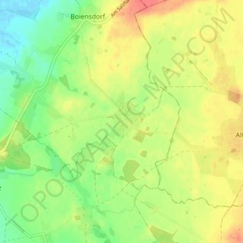 Topografische kaart Niendorf, hoogte, reliëf