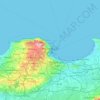 Topografische kaart Algier, hoogte, reliëf