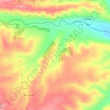 Topografische kaart La Plana, hoogte, reliëf