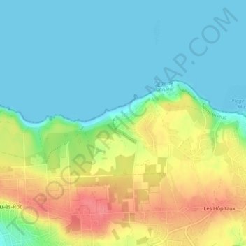 Topografische kaart Lanruen, hoogte, reliëf