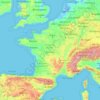 Topografische kaart France, hoogte, reliëf