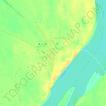 Topografische kaart Никольское, hoogte, reliëf