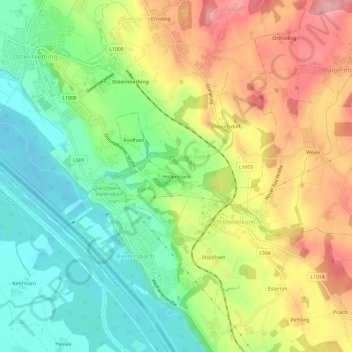Topografische kaart Hollersbach, hoogte, reliëf