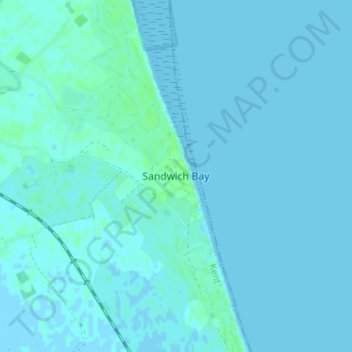 Topografische kaart Sandwich Bay, hoogte, reliëf
