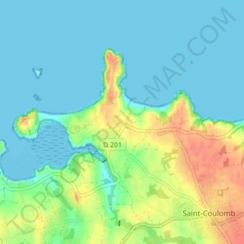 Topografische kaart La Haute Marette, hoogte, reliëf