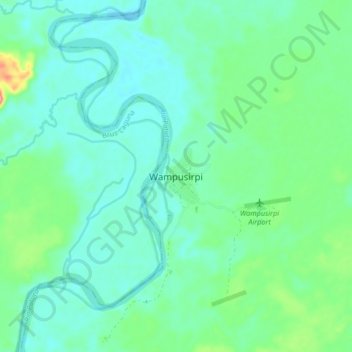 Topografische kaart Wampusirpi, hoogte, reliëf