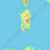 Topografische kaart Sud Sardegna, hoogte, reliëf