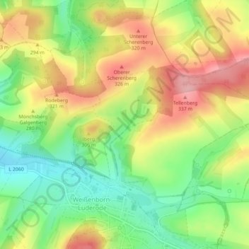 Topografische kaart Schellental, hoogte, reliëf