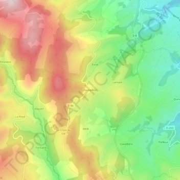 Topografische kaart Paimpillod, hoogte, reliëf