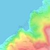 Topografische kaart Anse du Brick, hoogte, reliëf