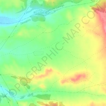 Topografische kaart El Llano, hoogte, reliëf