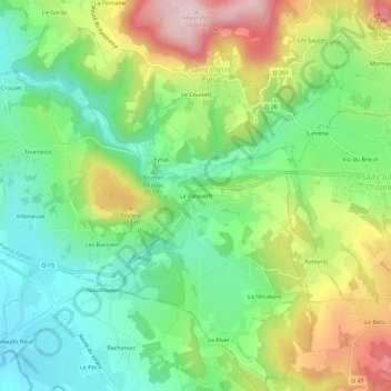 Topografische kaart La Paravent, hoogte, reliëf