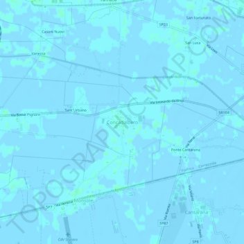 Topografische kaart Concadalbero, hoogte, reliëf