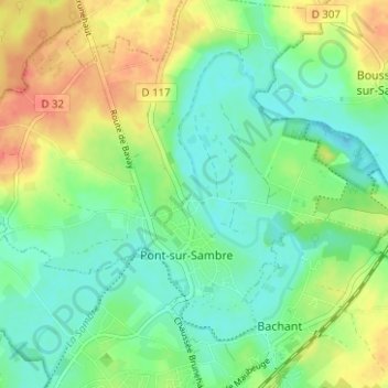 Topografische kaart Quartes, hoogte, reliëf